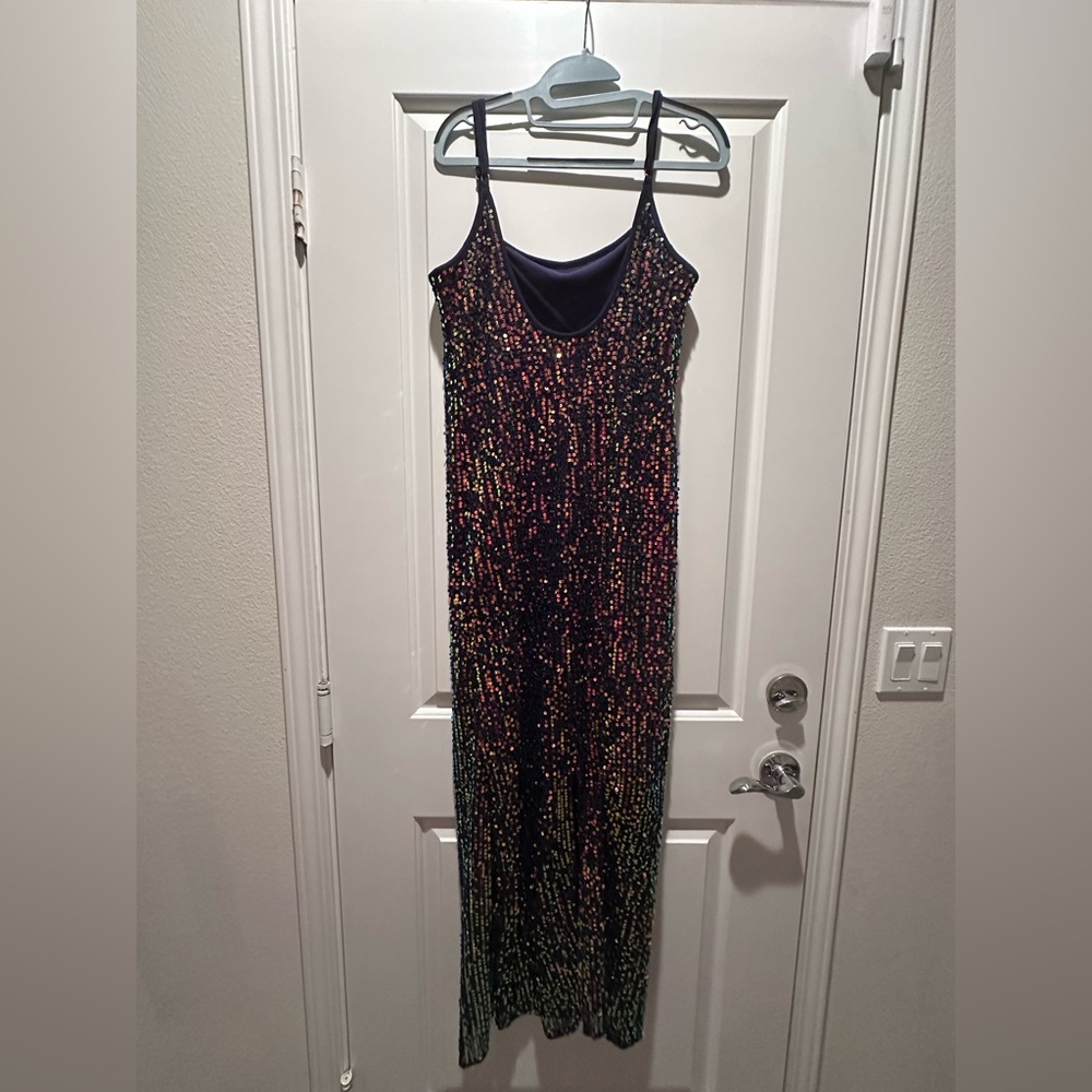Black Sequin Strappy Maxi Dress